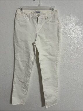 d. Jean Mid Rise Ankle Jeans White Skinny Stretch Size 4 Inseam 26” #595